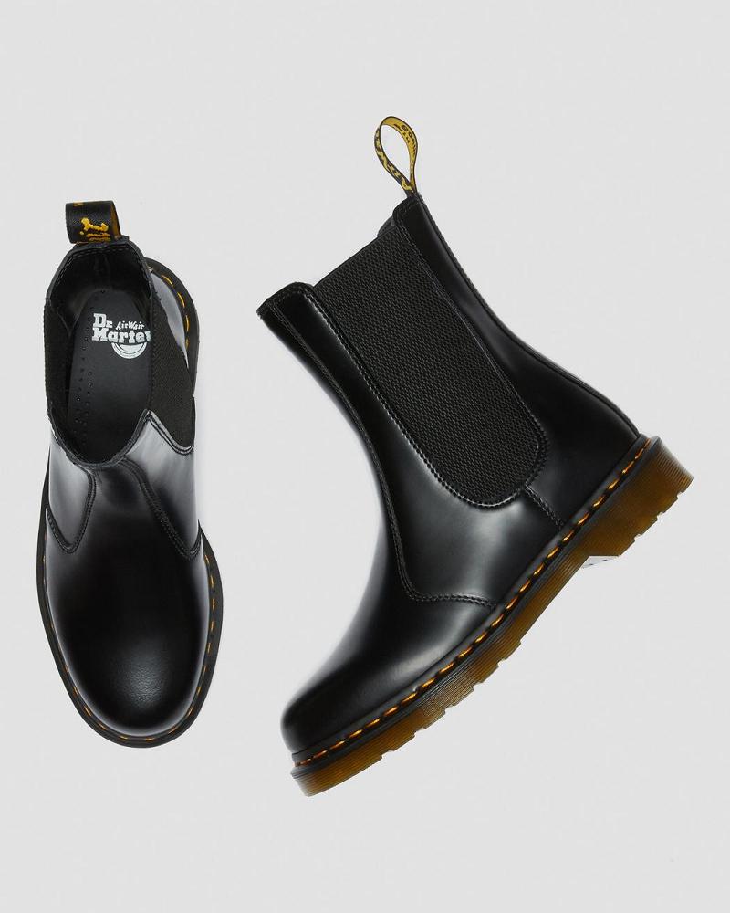 Botines Chelsea Dr Martens 2976 Hi Smooth Cuero Mujer Negros | MX 660EBC